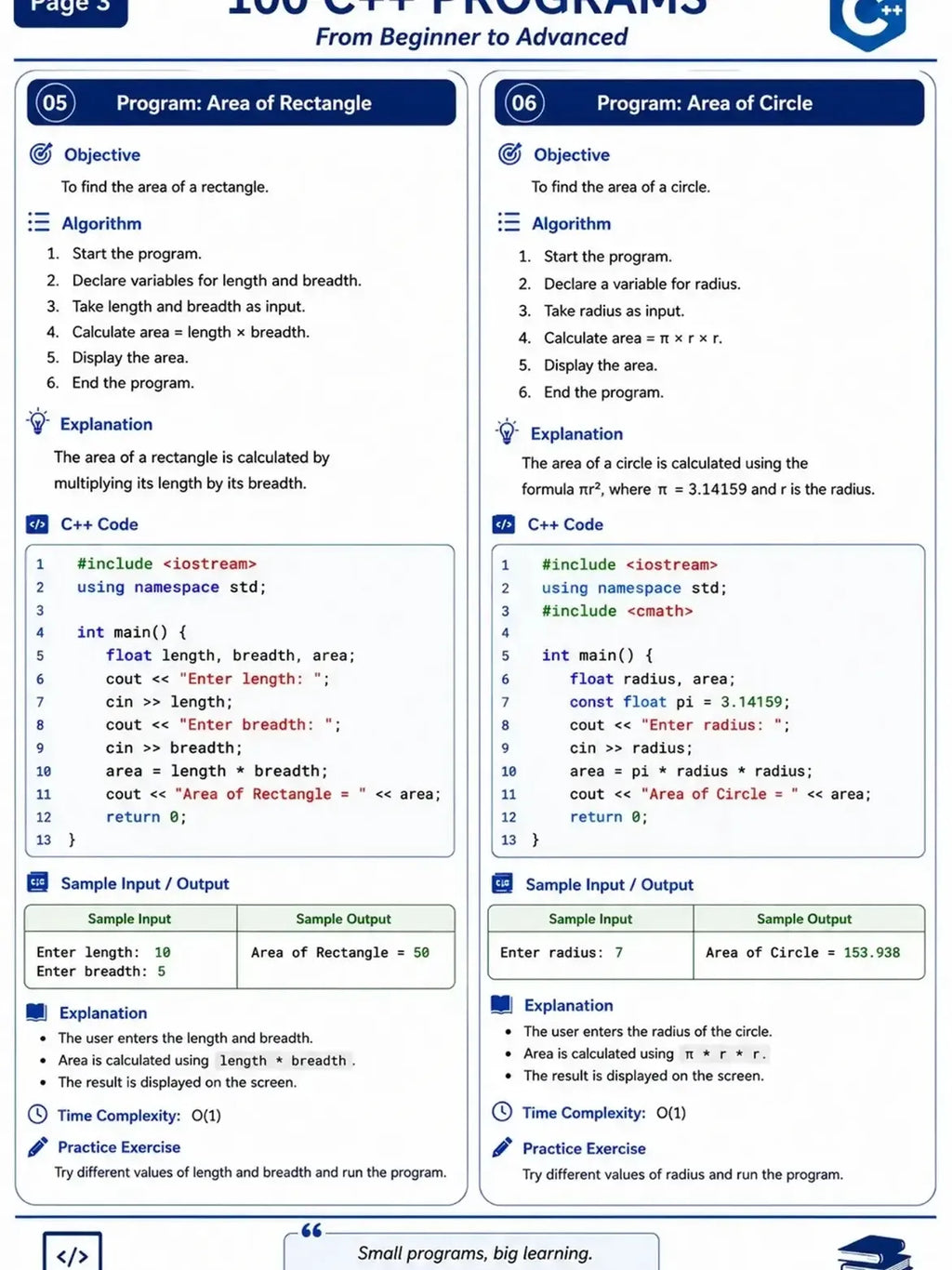 C++ 100 PROGRAMS