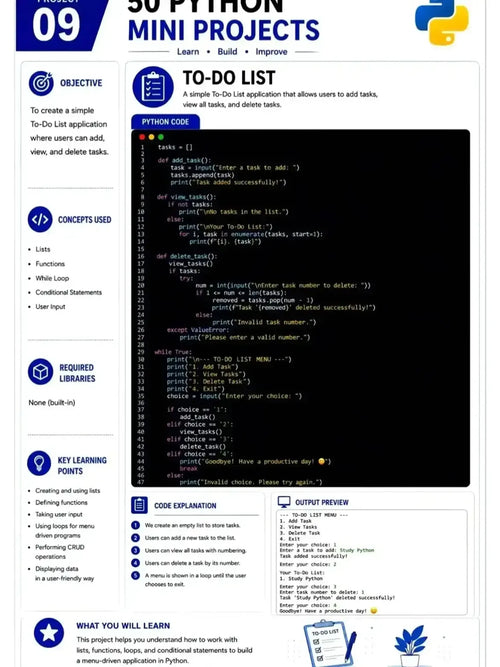 PYTHON 50 MINI PROJECTS