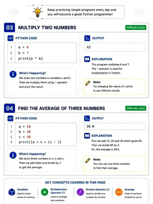 PYTHON 100 PROGRAMS