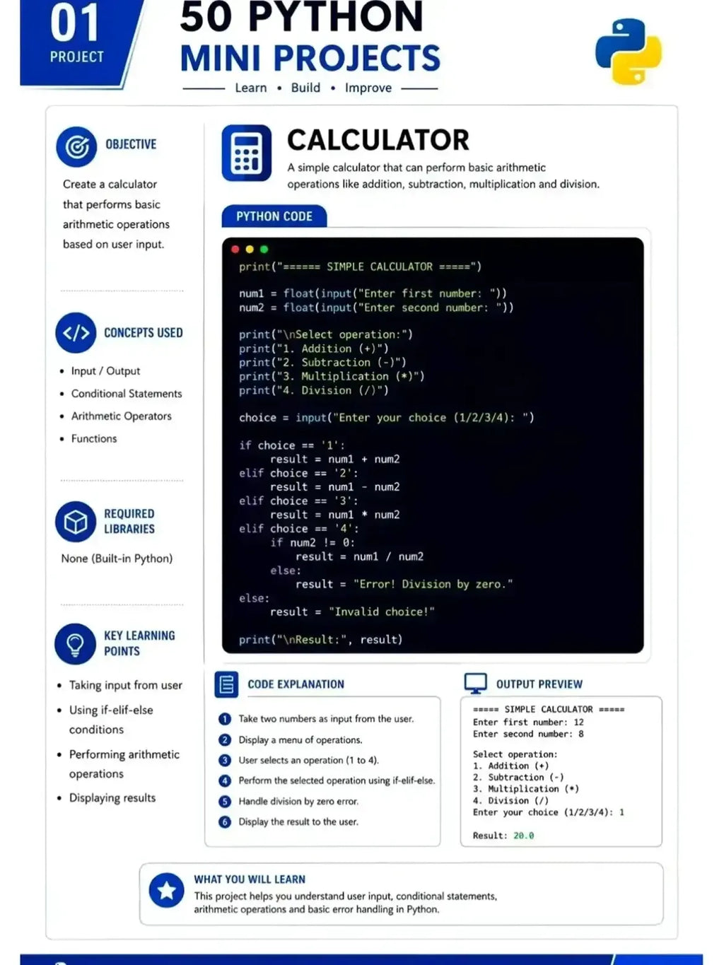 PYTHON 50 MINI PROJECTS
